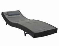 Liegestuhl Rattan Savannah ~ anthrazit Bezug grau