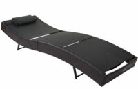 Liegestuhl Rattan Savannah ~ braun-meliert Bezug schwarz