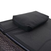 Liegestuhl Rattan Savannah ~ braun-meliert Bezug schwarz