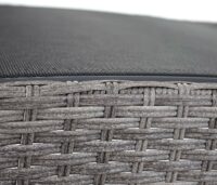 Liegestuhl Rattan Savannah ~ grau Bezug schwarz