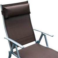 Liegestuhl Sonnenliege mit Kissen 5-fach verstellbar braun