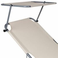 Liegestuhl Sun mit Sonnendach beige - klappbar mit Trageschlaufen