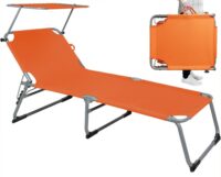 Liegestuhl Sun mit Sonnendach orange - klappbar mit Trageschlaufen