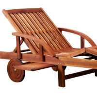 Liegestuhl aus Holz fahrbar 200cm Akazienholz