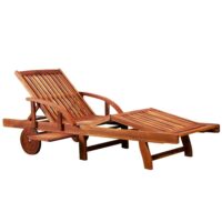Liegestuhl aus Holz fahrbar 200cm Akazienholz
