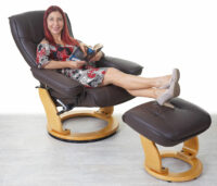 MCA Fernsehsessel Relaxsessel Hamilton Echtleder braun