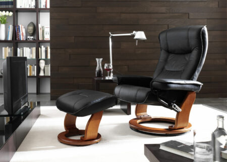 MCA Fernsehsessel Relaxsessel Hamilton Echtleder schwarz honigfarben