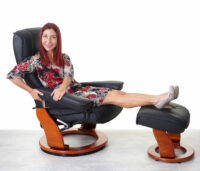 MCA Fernsehsessel Relaxsessel Hamilton Echtleder schwarz honigfarben