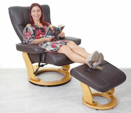 MCA Fernsehsessel Relaxsessel Montreal Echtleder braun naturbraun