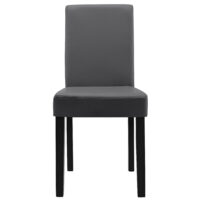 Esszimmerstuhl Den Haag 6er Set Kunstleder Dunkelgrau