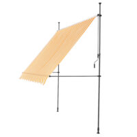 Klemmmarkise 250x120x200-300cm ohne Bohren Gelb / Weiss