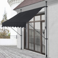 Klemmmarkise 200x120x200-300cm ohne Bohren Schwarz