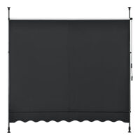 Klemmmarkise 350x120x200-300cm ohne Bohren Schwarz