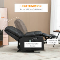 Massagesessel BigBUDDY Fernsehsessel mit Liegefunktion Schwarz