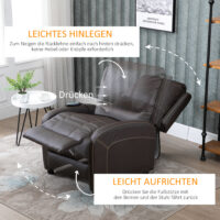 Massagesessel TV-Sessel 6 Punkt Massage braun 70x88x100cm