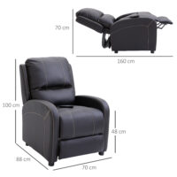 Massagesessel TV-Sessel 6 Punkt Massage schwarz 70x88x100cm