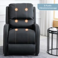 Massagesessel TV-Sessel 6 Punkt Massage schwarz 70x88x100cm
