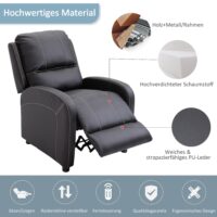 Massagesessel TV-Sessel 6 Punkt Massage schwarz 70x88x100cm