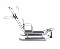 Metall-Schlitten mit Winterfusssack silber-grau