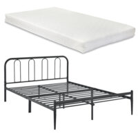 Metallbett Hanko 160x200cm mit Kaltschaummatratze Schwarz