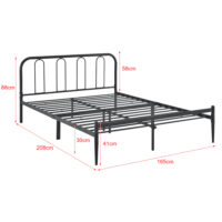 Metallbett Hanko 160x200cm mit Kaltschaummatratze Schwarz