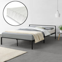 Metallbett Imatra 160x200cm mit Kaltschaummatratze Schwarz