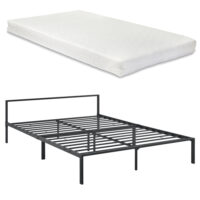 Metallbett Imatra 160x200cm mit Kaltschaummatratze Schwarz
