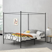 Himmelbett Finström 140x200cm Metall Bettrahmen mit Lattenrost