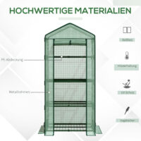 Mini-Gewächshaus 69x49x158cm Frühbeet mit 3 Regalböden