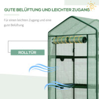 Mini-Gewächshaus 69x49x158cm Frühbeet mit 3 Regalböden