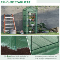 Mini-Gewächshaus 69x49x158cm Frühbeet mit 3 Regalböden