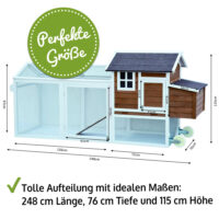 Mobiler Hühnerstall Hühnerhaus mit Freilaufgehege