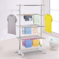 Mobiler Wäscheständer klappbar mit 4 Ebenen