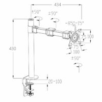 Monitorhalter Bildschirmhalter schwenkbar neigbar drehbar ~ einarmig