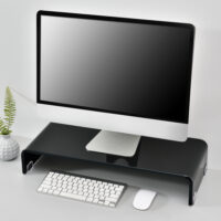 Monitorerhöhung Pretoria 70x30x13 cm Glas Schwarz