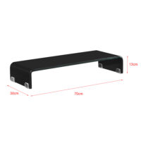 Monitorerhöhung Pretoria 70x30x13 cm Glas Schwarz