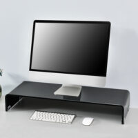 Monitorerhöhung Prestoria 90x30x13 cm Glas Schwarz