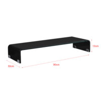 Monitorerhöhung Prestoria 90x30x13 cm Glas Schwarz