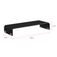 Monitorerhöhung Pretoria 60x25x11 cm Glas Schwarz