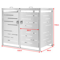 Mülltonnen Verkleidung Fahrenwalde für 2 Tonnen Silber 116x132x80cm