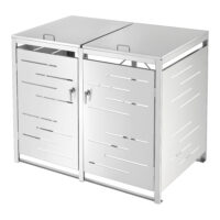 Mülltonnen Verkleidung Fahrenwalde für 2 Tonnen Silber 116x132x80cm