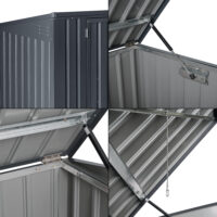 Mülltonnenbox Grebin für 3 Tonnen 237 x 101 cm Dunkelgrau