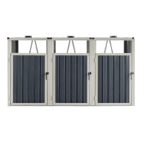 Mülltonnenbox Tarbek für 3 Tonnen Stahl verzinkt Anthrazit 121x219x82cm