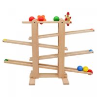 Murmelbahn Kugelbahn aus Holz - Buchenholz 70x30x48.5cm