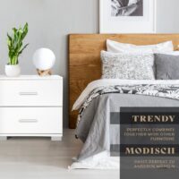 Nachttisch 2er Set 40x40x35cm Weiss MDF Metallgriffe mit 2 Schubladen