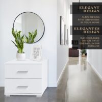 Nachttisch 2er Set 40x40x35cm Weiss MDF Metallgriffe mit 2 Schubladen