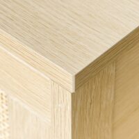 Nachttisch Beistelltisch Rattan-Design 40x40x48cm Natur