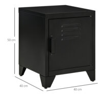 Nachttisch Industrial Stahl Container 40x40x50cm schwarz
