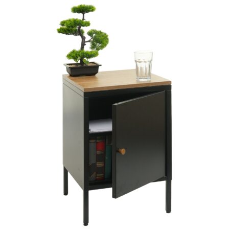 Nachttisch Industrial Stahl JAM-L84 63x40x40cm schwarz