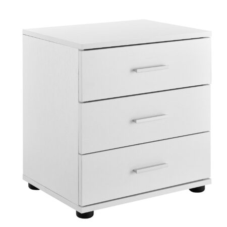 Nachttisch Jette 45x50x34 cm 3 Schubladen Weiss